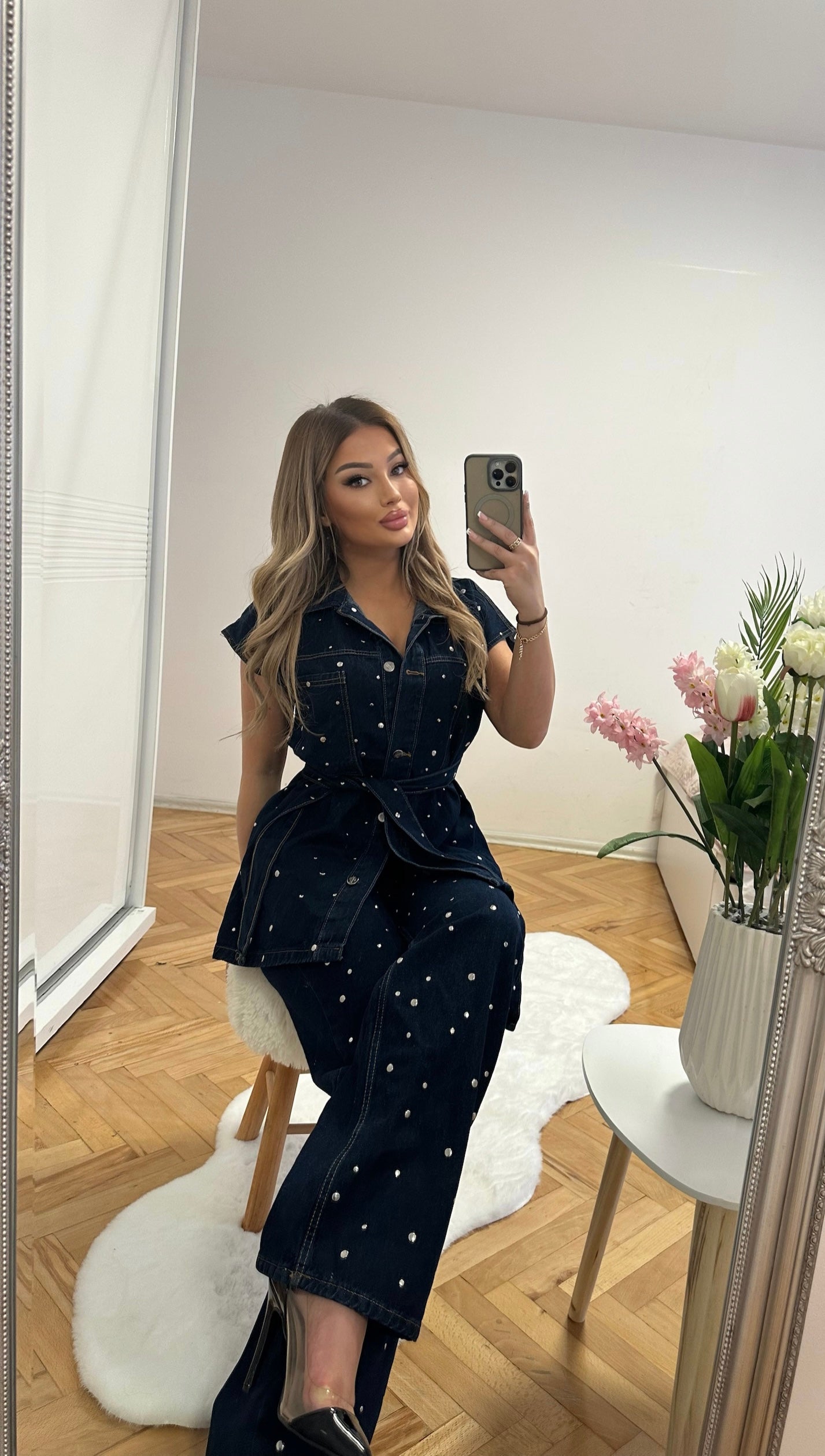 "Denim Pearl" Set – Style & Elegance in One Outfit
