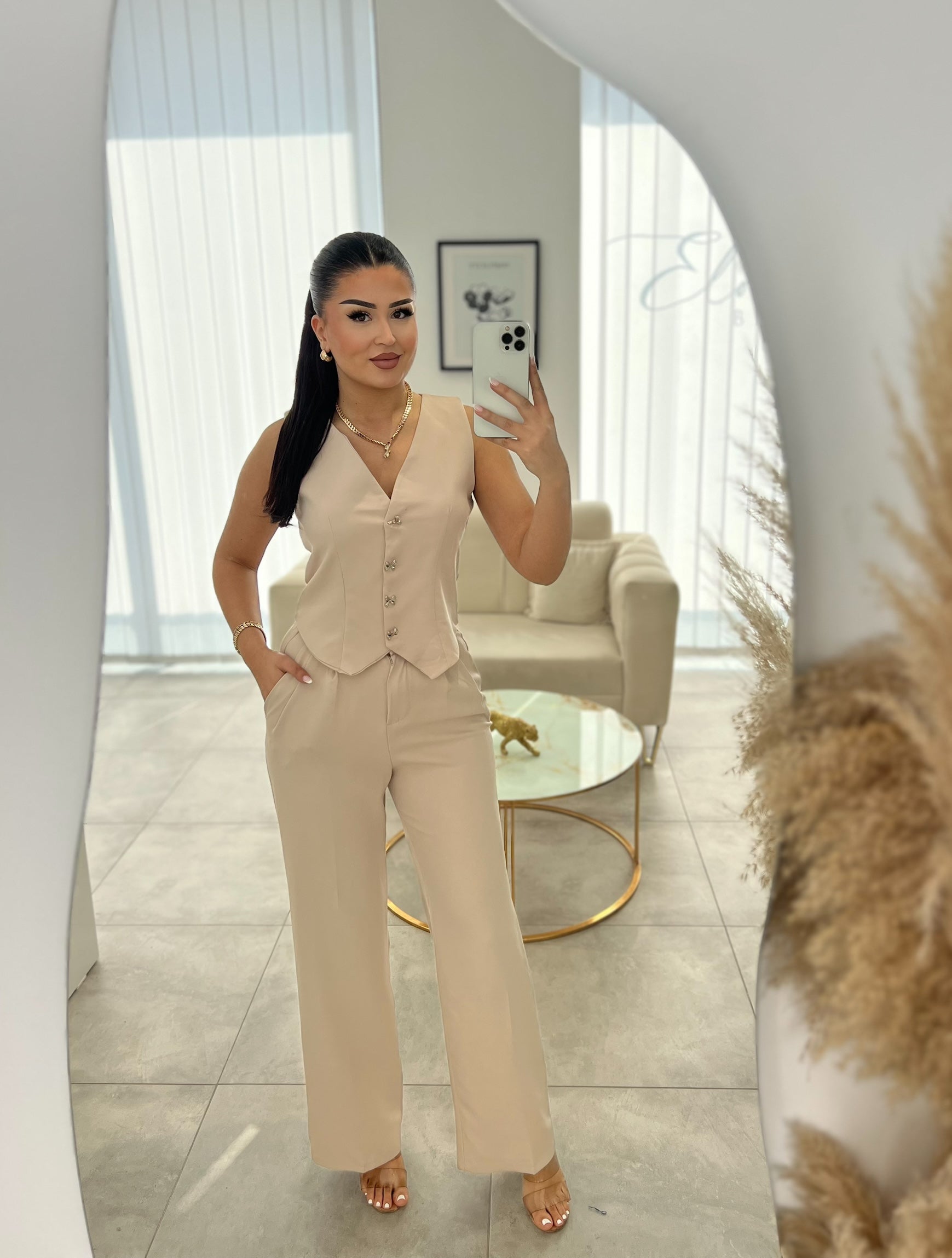 Elegant suit with vest and trousers