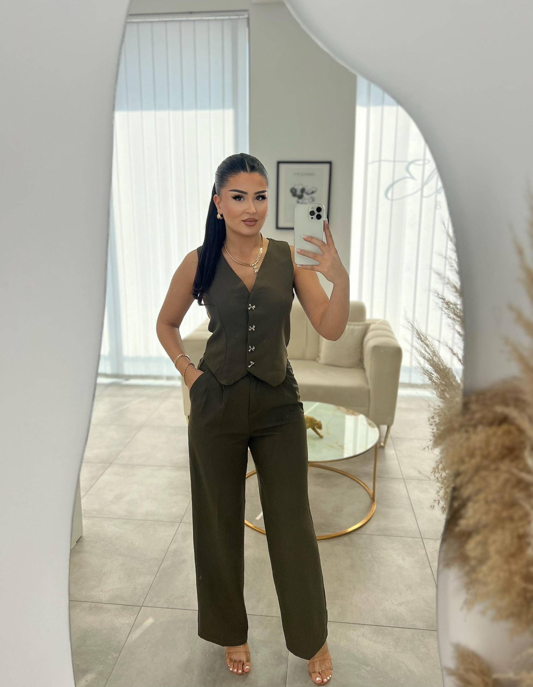 Elegant suit with vest and trousers