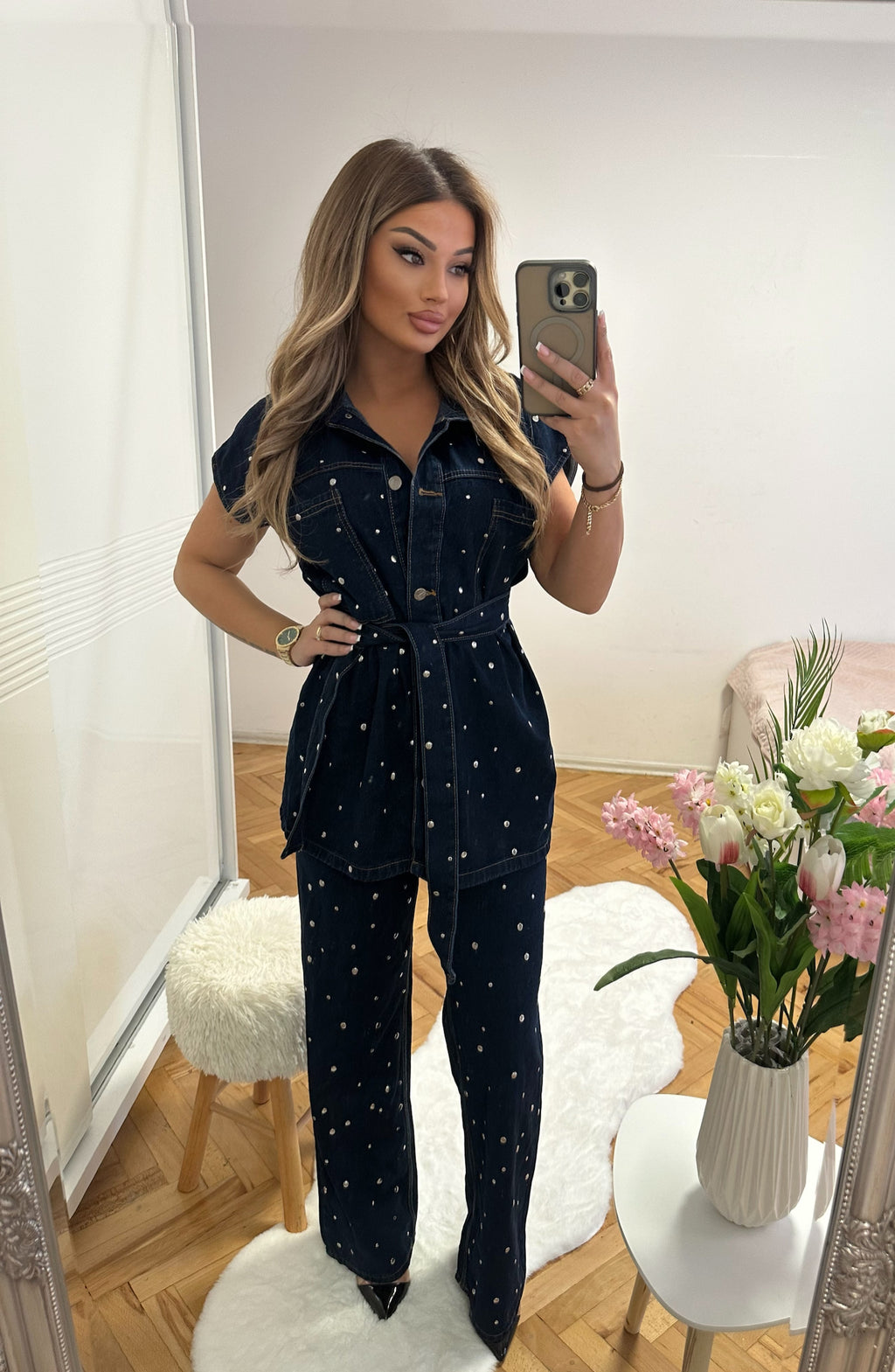 "Denim Pearl" Set – Style & Elegance in One Outfit